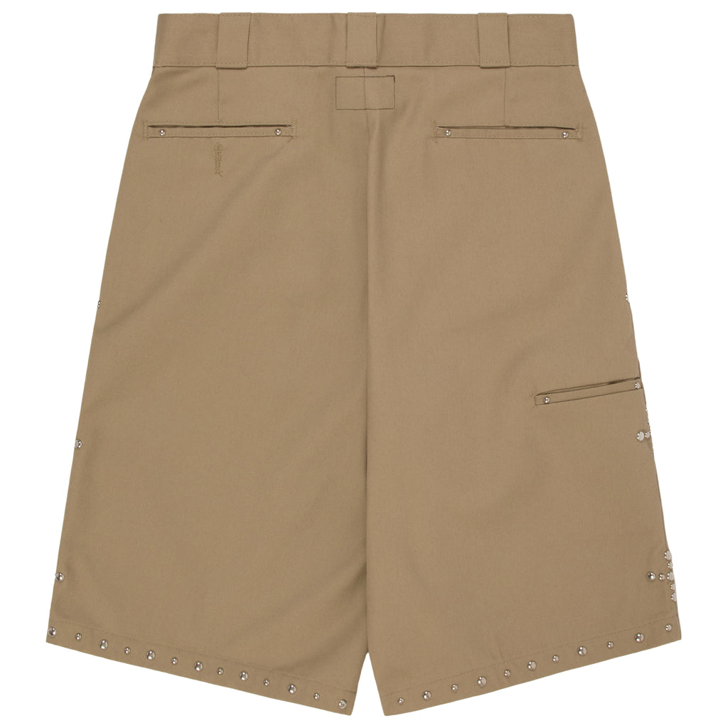 STUDDED WORK SHORTS - KHAKI