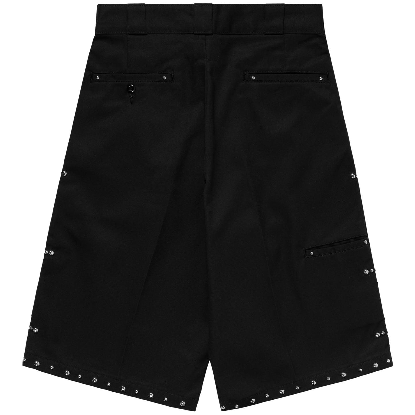 STUDDED WORK SHORTS - BLACK